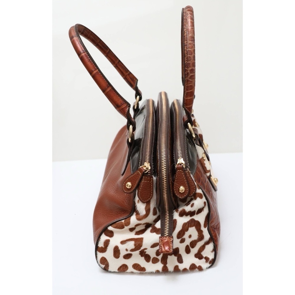 Cromia genuine leather bag crocodile brown tote Y2K 2000s trendy cowhide gold - Picture 2 of 13